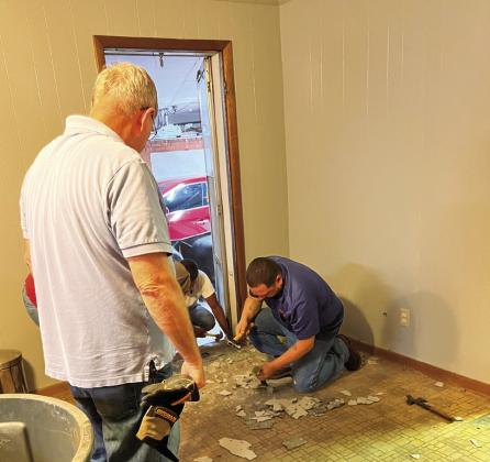 A multi-week project, the council tore the parsonage down to the subfloor before adding new laminate throughout.