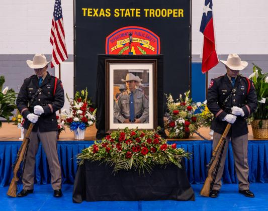 Hundreds gather to pay their respects to Texas Department of Public Safety (DPS) Highway Patrol Trooper Sergio Romero, who was tragically killed in the line of duty, during a memorial celebration Wednesday, June 24 at Childress High School. TEXAS DEPARTMENT OF PUBLIC SAFETY