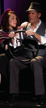 The infamous Clyde Barrow and Bonnie Parker head to their next destination on stage of the Mulkey Theatre in a Texas Comedies production set for 1:30 p.m. Sunday, Oct. 20 in Clarendon. Courtesy Photo