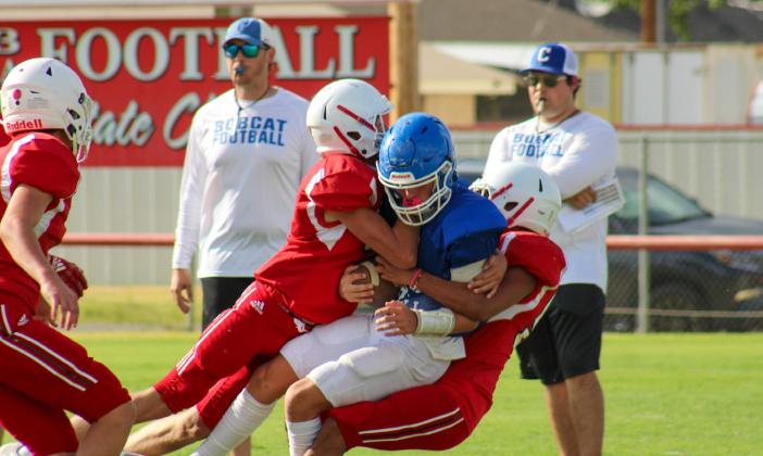 Bobcats,Skyrockets go head-to-head in first scrimmage of the season