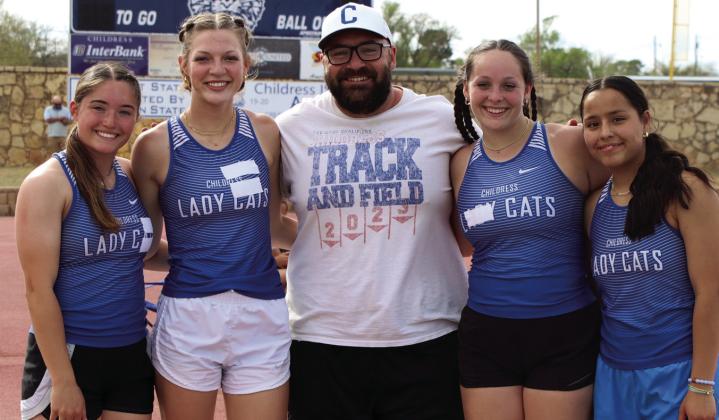 Childress High School track and field athletes compete in the Bobcat Relays Thursday, March 27 in Childress. Childress High School Yearbook