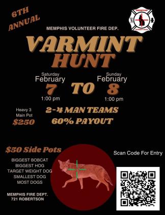Memphis VFD to host 6th Annual Varmint Hunt