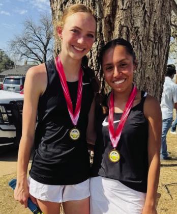 Taytum Kane, left, Sabrina Segovia, Third Place, Girls; Doubles