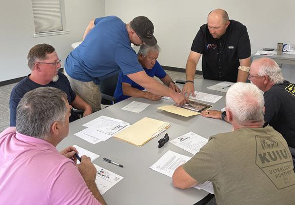 Gus Wilbur presents his request for a Commercial RV Permit at 610 East Ave. Clockwise from left: Councilman Brandon Ward, Mayor Pro-Tem Brent Martin, Wilbur, Councilman Jimmy Cantu, Jr., City Manager Justin Mixon, Councilman Eddie Langford, Councilman Kenneth Warren. INTREPID PHOTO / BEV ODOM
