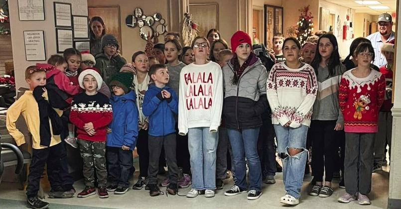 Collingsworth County 4-Hers sing at Parkview Manor, Wellington Care Center