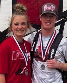 Oakley Folk, left, and Barret Phillips, Mixed Doubles, Regional Qualifiers