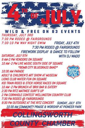 Collingsworth County Chamber produces Fourth of July weekend Wild &amp; Free on 83 events