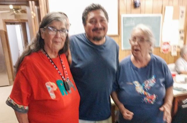 Happy birthdays were wished to, from left, Janie Ames, Rojelio “Roger” De La Cruz Jr. and Childress Senior Citizens Center Director Glenda Goundie at the center’s weekly luncheon Thursday, Aug. 28. Goundie and Lila Hoobler celebrated birthdays earlier in August. Grace Holman