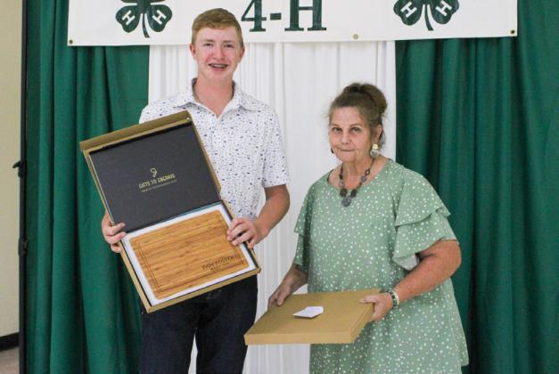 Sterling Bruce receives the second-ever Pam Foster Memorial Award at the 2025 Childress County 4-H Year End Banquet Monday, Aug. 25 at Fair Park City Auditorium. The Red River Sun/Elizabeth Tanner