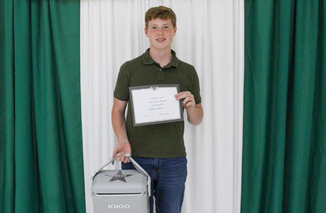 Ryker Schaefer receives the Silver Star Award.