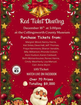 Take a look at the $10 Red Ticket promotion giveaway items and shop local this holiday season. Collingsworth County Chamber of Commerce