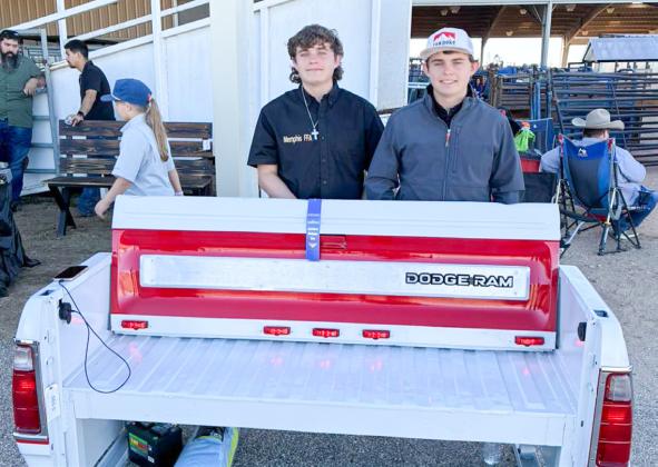 Memphis’ Ruston Murphy and Ricky Murphy earn a blue ribbon at the San Angelo Stock Show Agricultural Mechanics Contest Thursday, Feb. 5-Saturday, Feb. 7 at the 1st Community Federal Credit Union Spur Arena. Memphis ISD