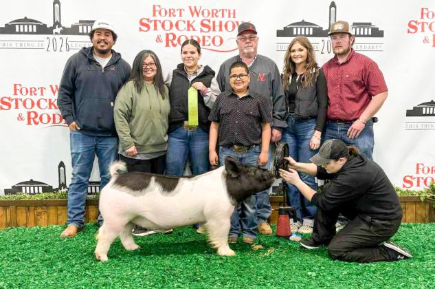 Memphis’ Briel Casas places seventh in her swine class at the Fort Worth Stock Show and Rodeo Friday, Jan. 16-Saturday, Feb. 7 at the Dickie Arena.