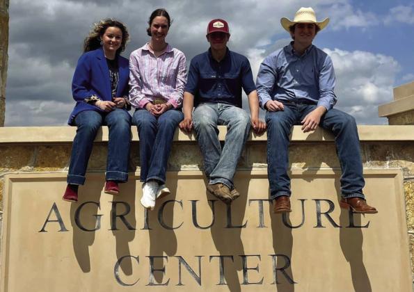 Childress Future Farmers of America (FFA) members, from left, Maddi Bryant, Shadin Zuber, Riggin Brents, Jett Teague compete at the Tarleton Invitational Career Development Events (CDEs), held Thursday, March 23 at Tarleton State University. Photo Courtesy of Childress FFA