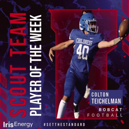 Bobcat freshman Colton Teichelman is the Iris Energy Scout Team Player of the Week.