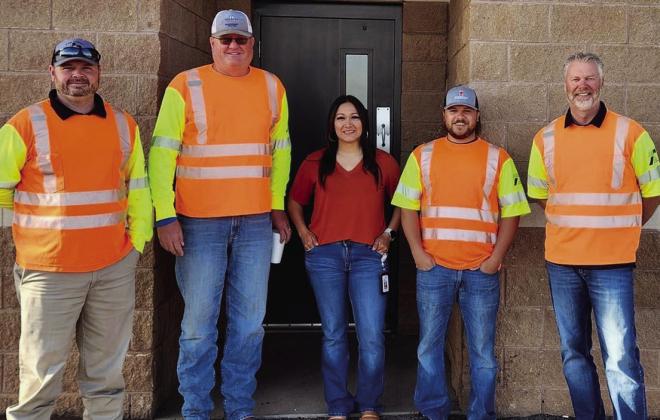 Childress District Texas Department of Transportation (TxDOT) employees sport orange on National Go Orange Day, celebrated Wednesday, April 19, showing their support for work zone safety. Photo Courtesy of Childress District TxDOT