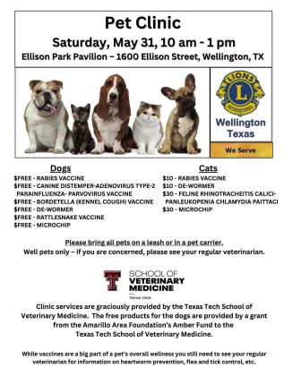 Wellington Lions slate pet clinic