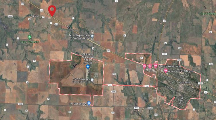 A two-vehicle crash on U.S. 287, approximately seven miles northwest of Childress, resulted in two deaths Thursday, Aug. 24, according to the Texas Department of Public Safety (DPS). Courtesy Graphic