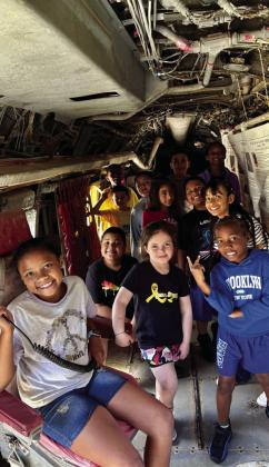 Austin Elementary School students travel to Pampa Friday, April 18—a reward for meeting their Accelerated Reading goals. In Pampa, students visited the Woody Guthrie Folk Music Center, White Deer Land Museum and Freedom Museum USA, finishing the day off with lunch at Coney Island Café. Memphis ISD