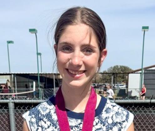 Also at Vernon, Anna Henard receives second place in the girls’ singles, while Damon Keys, not pictured, took fourth place in the boys’ singles.