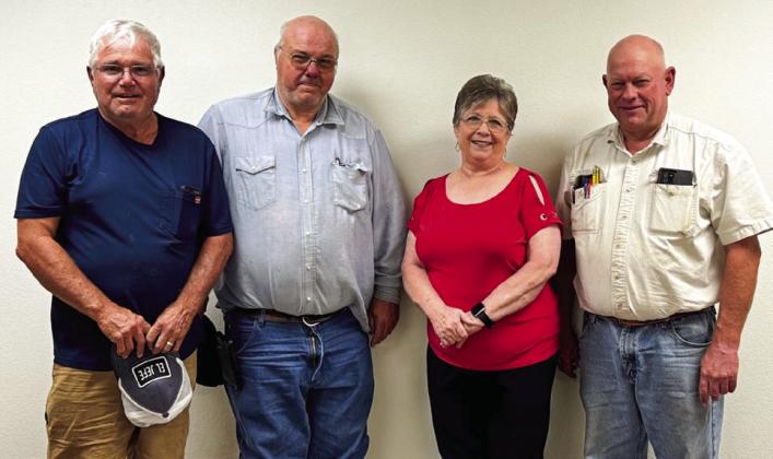 Showing their appreciation for Saundra James’ knowledge and devotion to Collingsworth Farm Bureau Insurance are members of the board of directors. James also worked with retired board member Danny Davis. From left: John O’Rear, Mark Fourmentin, James, Jeff Camp. Not present: Brad Bawcom, Toby Tarver, Robert Watts, Mike Williams.