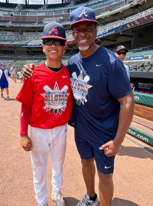 Coached by former MLB players and coaches during the Native American All-Star Showcase, former Skyrocket TJ Salinas embraced his time spent with Julio Franco, a former professional baseball infielder and coach. The Red River Sun/Shauna Salinas