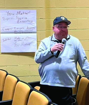 Memphis Independent School District (ISD) staff kick off the “You Matter” campaign with the help of Region 16 Education Service Center Assistant Director of Texas Strategic Leadership and Systems Christine Scroggs and Texas Strategic Leadership Performance Management Data Specialist Cassie Swan, brainstorming district, campus and individual ways to promote the message of self-love and acceptance. Photos Courtesy of Memphis ISD