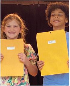 Stacie Smith’s fourth graders accept American Citizenship awards as follows. From left: Evelyn Henard, Issac Lewis.
