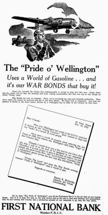 A 1942 newspaper ad for war bonds.