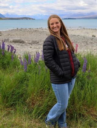 Kenna Darrow breathes in the fresh air at Lake Tekapo, New Zealand.