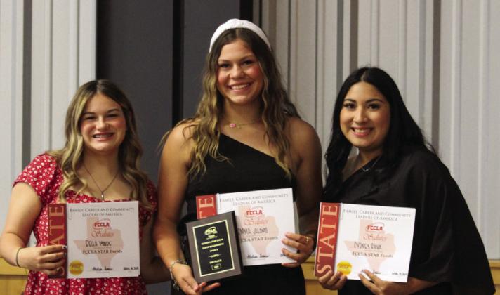 Childress High School Family, Career and Community Leaders of America (FCCLA) members and advisors are recognized during the annual Chapter in Review Banquet Thursday, May 9 at the Mashburn Event Center and Arena. The Red River Sun/Elizabeth Tanner and Childress High School Yearbook Staff