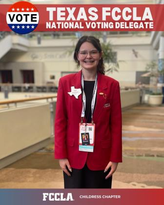 Region I Vice President of Parliamentary Law Zoe Detwiler serves as a Texas Family, Career and Community Leaders of America (FCCLA) National Voting Delegate, as well as a 2025 National Leadership Conference Content Creator during the National Leadership Conference in Orlando, Fla.
