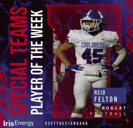 Bobcat senior wide receiver and defensive lineman Reid Felton is the Iris Energy Special Teams Player of the Week for Week 5.