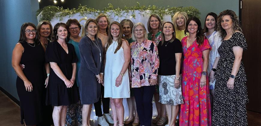Family and friends gather to shower Kenna Darrow, bride-elect of Tyler Smith, with love and best wishes at a beautiful wedding shower held on Sunday, April 27 at the Lewis Building. Courtesy Photo