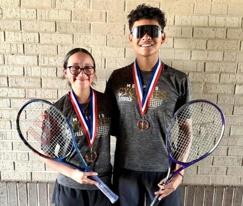 The junior varsity mixed doubles team of Ruby Torres and Richard “Chito” Garcia finish in third at the Tascosa Rebel Tennis Tournament Thursday, March 26 in Amarillo.