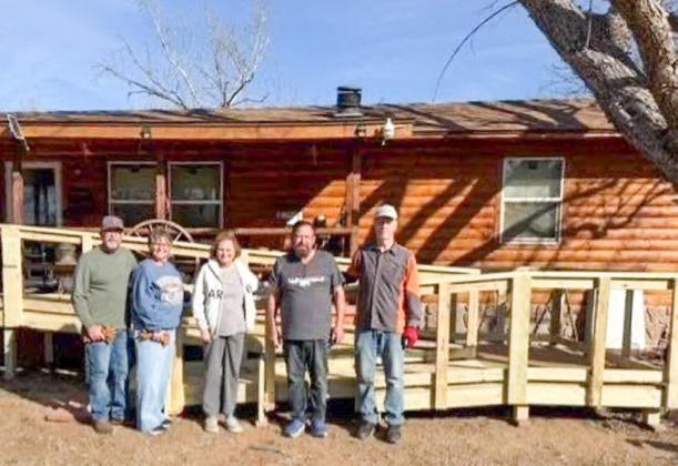 On Saturday, Feb. 7 in Wellington, six volunteers from Amarillo Downtown Lions Club, along with Wellington Lions Club members, built a 48’ ramp for a client.