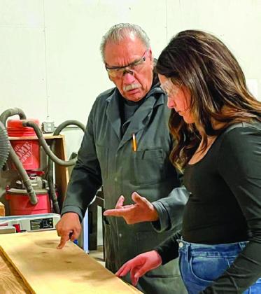 Memphis Middle School seventh-grade students take a hands-on approach in woodworking class, learning to create design plans and use carpentry tools, thanks to the direction of Memphis Middle School and Memphis High School Woodworking Instructor Ramiro Salaz. Photos Courtesy of Memphis ISD
