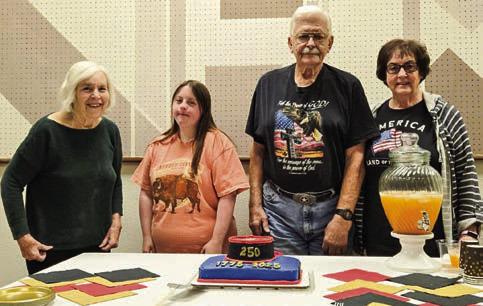 In celebration of the 250th birthday of the United States Marine Corps, Wellington citizens with ties to a Marine gather for a reception from 2-4 p.m. Monday, Nov. 10 at the Collingsworth Public Library. Special guests join U.S. Marine Dennis Kershner, who enlisted in 1966. From left: LaJuanda Ressel, Grace Downing, Kershner, Beth Lennon- Ellis. Beth Motsenbocker