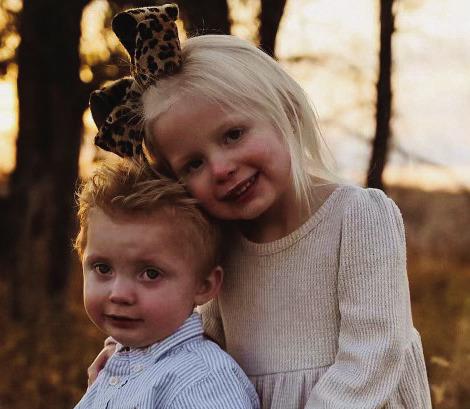 Luke Allen, almost 2, and Blake Elizabeth, 4, are the children of Mark and Haley Lemons, of Wellington, and grandchildren of Gary and Betsy Lemons, of Wellington, Donna Garrison and Mark Hightower, both of Childress, and Shawn and Amber Garrison, of Tell.