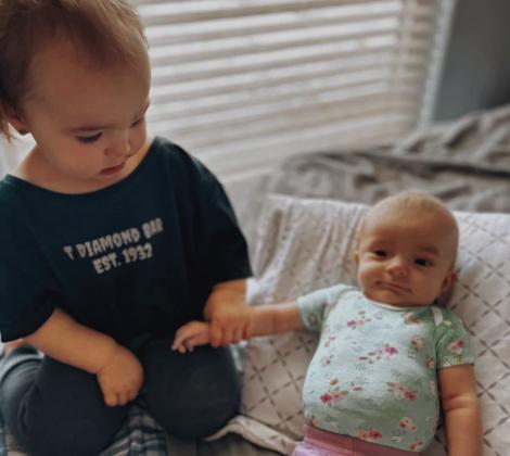 Kyler StellaBryant Bohannon, 18 months, and Merle Kanyon Bohannon, 4 months, are the daughters of Bryanna Medel Bohannon, of Amarillo, special great-nieces of Lloyd and Dianna Bohannon, of Wellington, and granddaughters of Angie Bohannon and great-granddaughters of Cecilia Bohannon, both of White Deer.