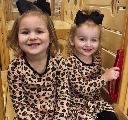 Kollins LoRhae, 4, and Addison James, 2, are the daughters of Spencer and Rhae Jones, of Childress, granddaughters of Tim and Gina Harris, of Wellington, Gerry Ashcraft Jones, of Fort Worth, and Richie and Edna Jones, of Childress, and great-granddaughters of Eddie and Marilyn Davis and Joe and Nancy Harris, all of Wellington, and Joyce Ashcraft, of Denton.