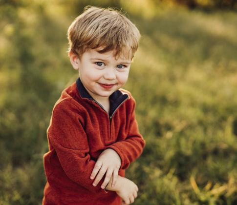 Barrett Clay, 3, is the son of Jacob and Alisha Weatherly, of Wellington, grandson of David and Jeannie Rogers, of Tulia, and Quincy and Cindy Weatherly, of Wellington, and great-grandson of the late Joann Blunkall, of Paonia, Colo., Delores and Mel Billington, of Lubbock, the late Bob Weatherly, of Wheeler, and the late Darrel Barham, of Freeport.