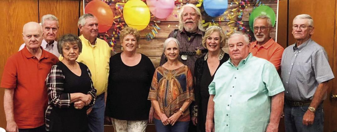 Members of the Wellington High School Class of 1965 celebrate 75 years with a recent party at Quartz Mountain Lodge, located in Lone Wolf, Okla. Front, from left: Wayne and Glenna Taylor Barton, Alcie Estes, Skippy Duncan. Back, from left: Ray Floyd, Kenneth McClendon, Judy Smith Cooney, Fred Peters, Anna Kay Kelso Lockridge, Adam Garcia, Lanny Ford. Not pictured: Kenneth Patterson. Special to The Sun Courtesy Photo