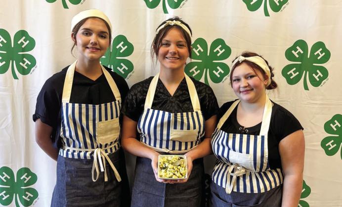 Hall County 4-H members, including the Senior team of Jordyn Altman, Hadleigh Gurley and Zada Todd, who finished top 10 in Side Dish, compete at the Food Show at the Big Fun in D1! Fall Roundup Monday, Oct. 27 at the Tri-State Fairgrounds Rex Baxter Building in Amarillo. Hall County 4-H