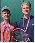 Second place boys’ doubles, Jackson Jones and Jax Heflin.