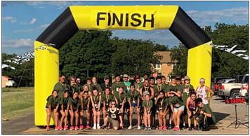 Nearly 35 participants join in the 7th Annual 5K and One Mile Run/Walk, hosted by the Memphis High School cross country team, alongside Coach Michelle Branigan, Saturday, Sept. 17. Photo Courtesy of Memphis ISD