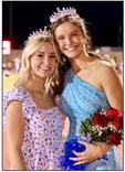 2022 Childress High School (CHS) Homecoming Queen Kate Taylor congratulates 2023 Childress High School Homecoming Queen Chloe Churchill.