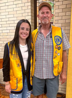 Boss Lion Jeff Thomas wishes Sweetheart Summer Owens the best of luck as she travels to Richardson to compete in the Miss Texas’ Teen Pageant as Miss Southlake’s Teen from June 25-July 1. Courtesy Photo