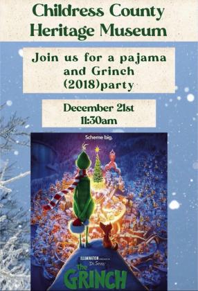 Childress County Heritage Museum invites moviegoers to cozy up for screening of‘The Grinch’