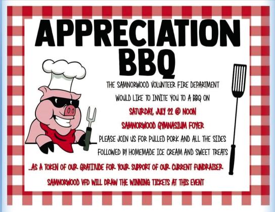Samnorwood Volunteer Fire  Department plans appreciation  event, fundraiser drawing
